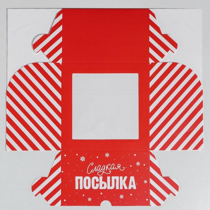 Коробка для капкейков &laquo;Новогодняя посылка&raquo; 16 х 16 х 10 см, Новый год