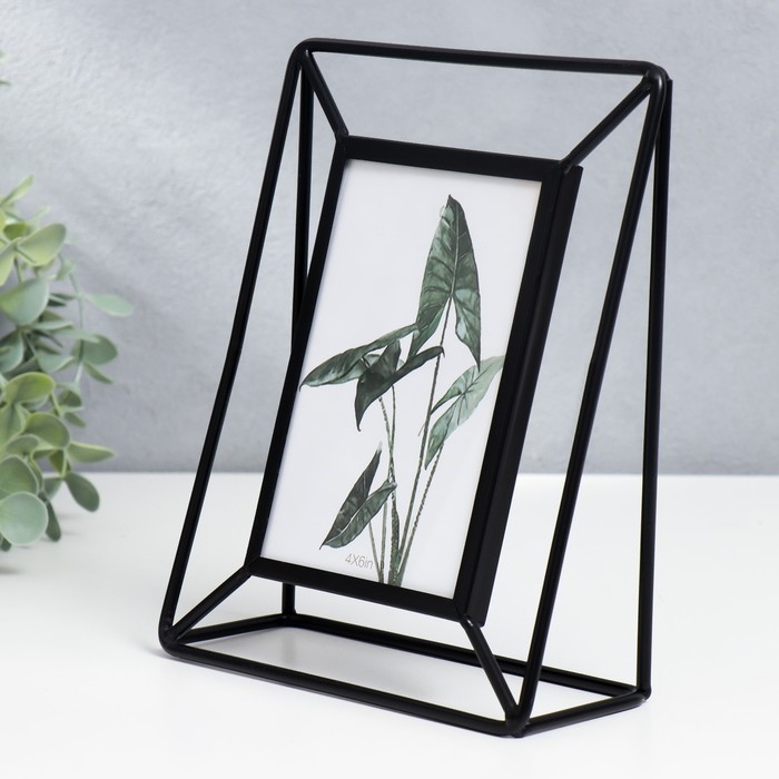 Фоторамка металл на 1 фото 10х15 см "Лофт. Пространство" чёрная 22х17,3х6,5 см