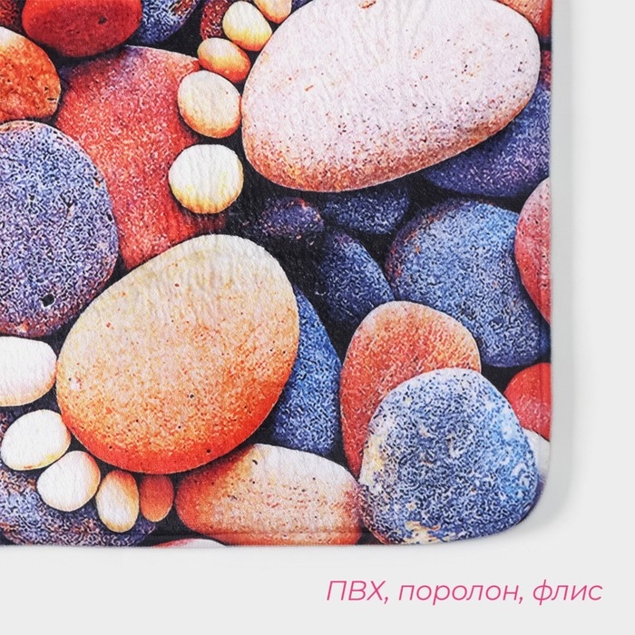 Коврик для ванной и туалета Доляна &laquo;Камни следы&raquo;, 40&times;60 см