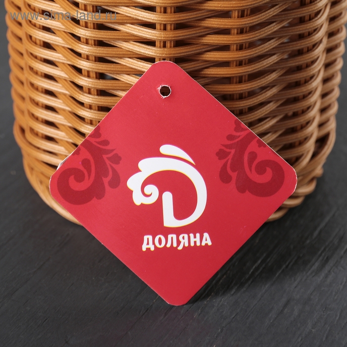 Подставка для столовых приборов Доляна, 13&times;10&times;10 см, цвет коричневый