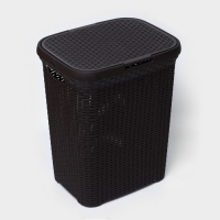 Корзина бельевая с крышкой &laquo;Ротанг&raquo;, 60 л, 34&times;44&times;56 см, цвет микс