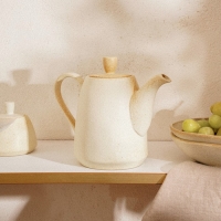 Чайник заварочный фарфоровый SL Home &laquo;Волны Сардинии&raquo;, 1,3 л, 23&times;12,5&times;18,4 см, цвет бежевый