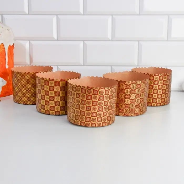 Форма бумажная для кулича Деко-про &laquo;Новый стандарт&raquo;, 11&times;8.5 см, МИКС