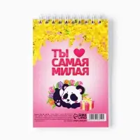 Блокнот &laquo;Панда, 8 Марта&raquo;, А6, 40 листов в клетку, обложка картон