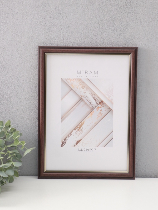 Фоторамка пластик "МИРАМ" 21х29,7 см (A4), коричневый