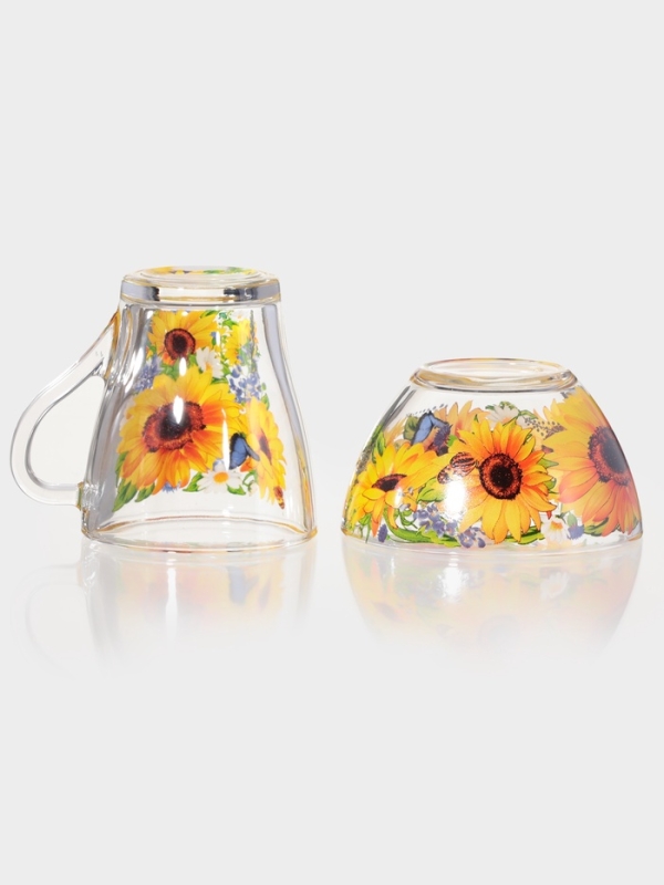 Набор посуды "Подсолнухи" (кружка 250мл.+салатник 250мл.)