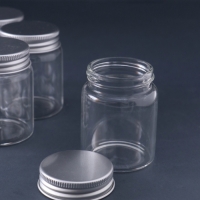 Декор для творчества стекло "Баночка с крышкой" серебро  набор 6 шт 4,7х4,7х6 см