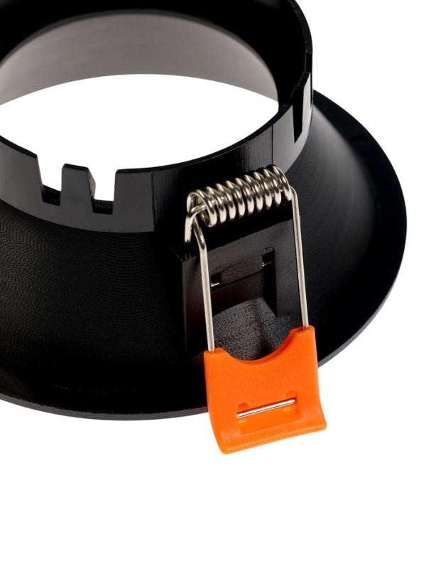 Светильник встраиваемый под лампу MR16, круг, пластик, черный