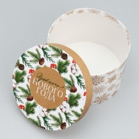 Набор коробок круглых 3 в 1 &laquo;С Новым Годом&raquo;, 18 х 18 х 13 см - 25 х 25 х15 см, Новый год