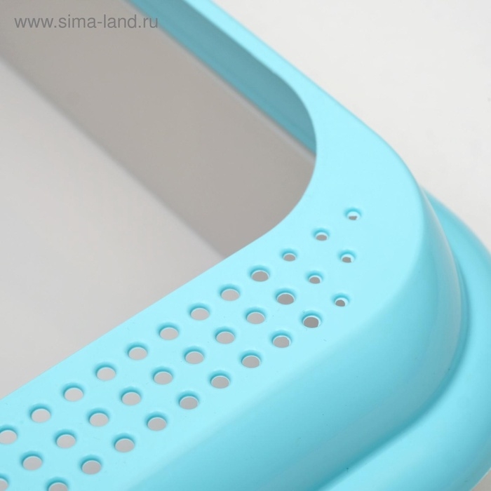 Туалет "Мур-мяу" для кошек, с рамкой  44 х 34 х 10 см,  голубой