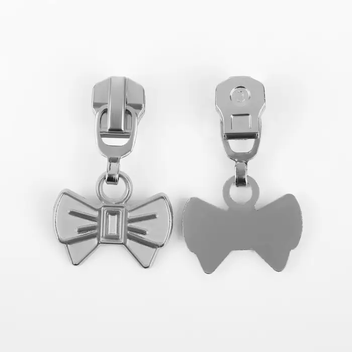 Бегунок для металлической молнии, №3, &laquo;Бант&raquo;, 10 шт., цвет никель