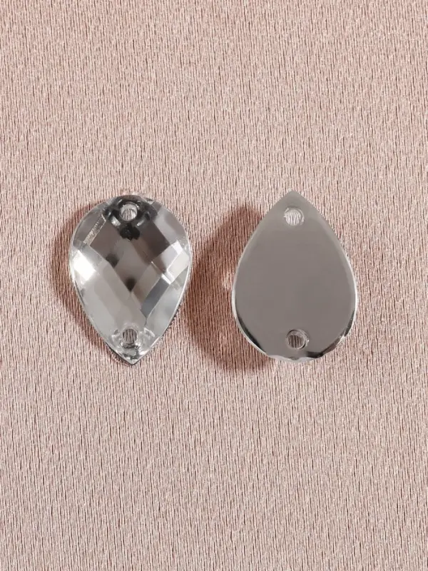 Стразы пришивные &laquo;Капля&raquo;, из органического стекла, 10&times;14 мм, 20 шт., белые