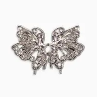 Зажим для кардигана "Ажур" бабоччка, цвет серебро