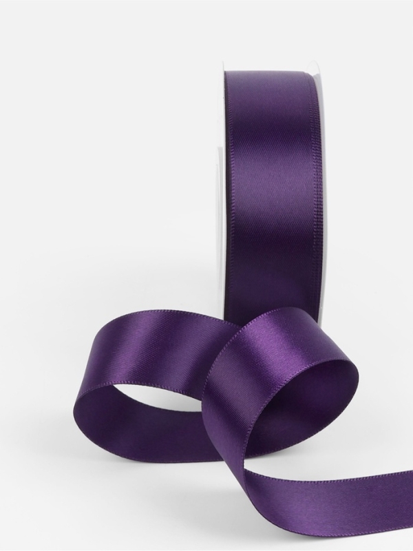 Лента атласная двухсторонняя №476 25мм*25&plusmn;1м виноградный TR