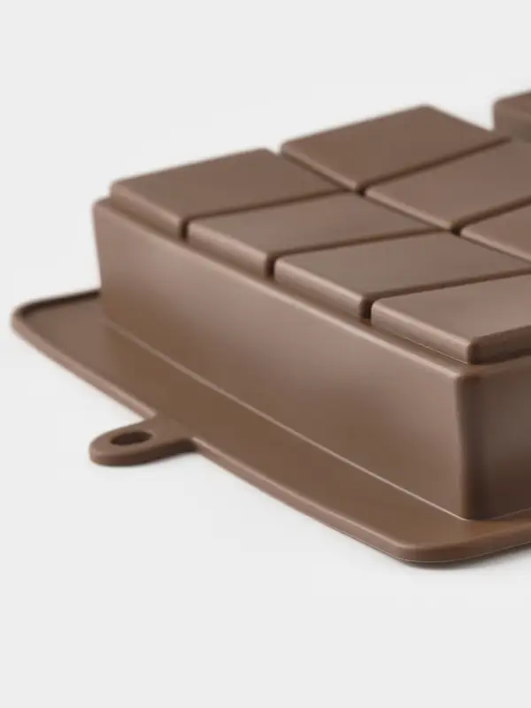 Форма для дубайского шоколада 2 плитки "Квадраты, пирамиды" 21x19x2,5 см