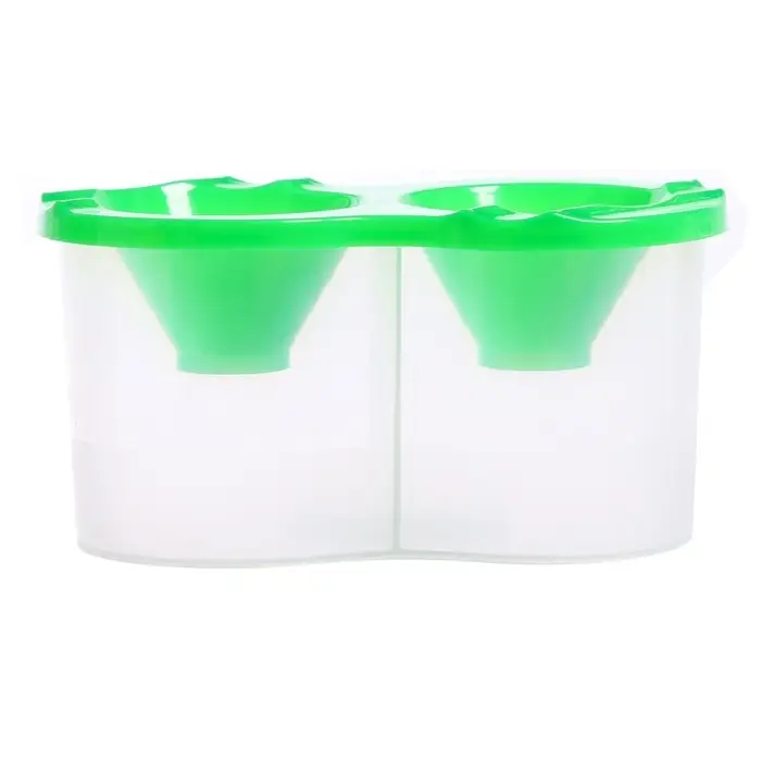 Стакан - непроливайка для рисования двойной Calligrata, 150 мл &times;2, с держателем для кистей, зелёный