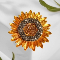 Брошь-кулон &laquo;Подсолнух&raquo;, цвет серо-золотой в золоте