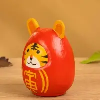 Деревянная кукла кокеши "Тигренок" цв. красный, 6х6х9 см