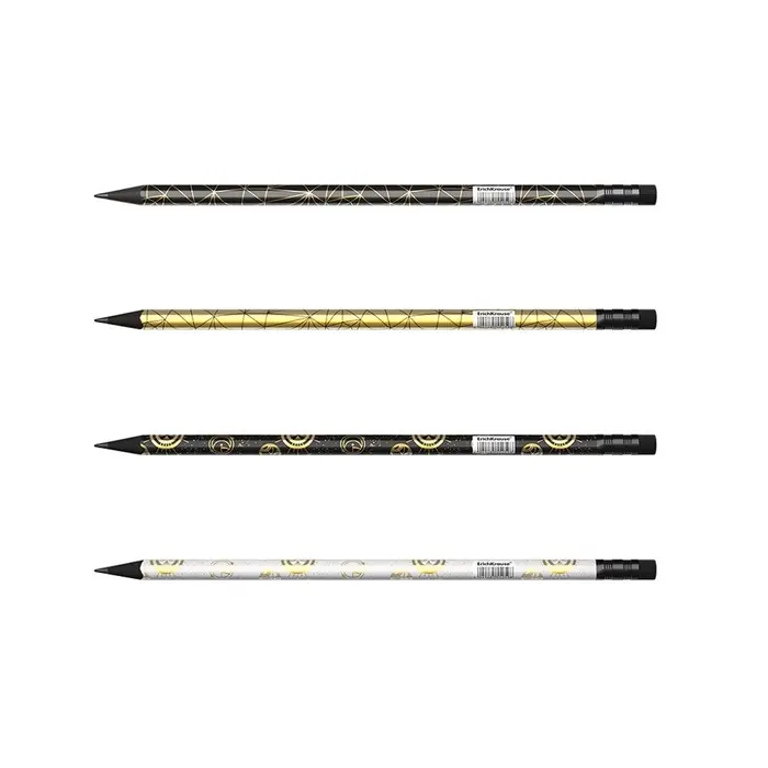 Карандаш чернографитный, ErichKrause &laquo;Magic Sky&raquo;, HB, d=2.2 мм, с ластиком, трeхгранный, в тубусе, дерево, микс