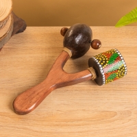 Сувенирный музыкальный инструмент "Маракас двойной" махагон, кокос, 25х15х6 см