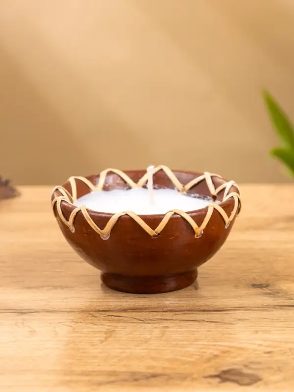 Свеча в керамической чаше, 9&times;9&times;4 см