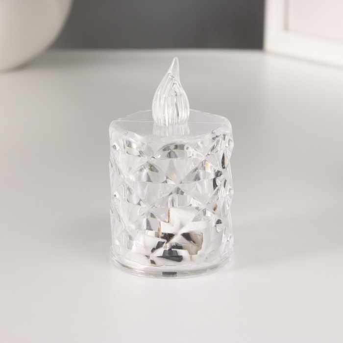 Светодиодная свеча, ночник LED RISALUX &laquo;Хрустальная&raquo;, 0.3 Вт, 4&times;4&times;6.5 см
