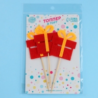 Новый год! Шпажки из фетра &laquo;Подарок&raquo;, набор 3 шт.