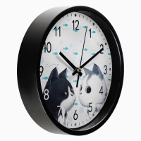 Часы настенные интерьерные"Котики", d-20 см, бесшумные