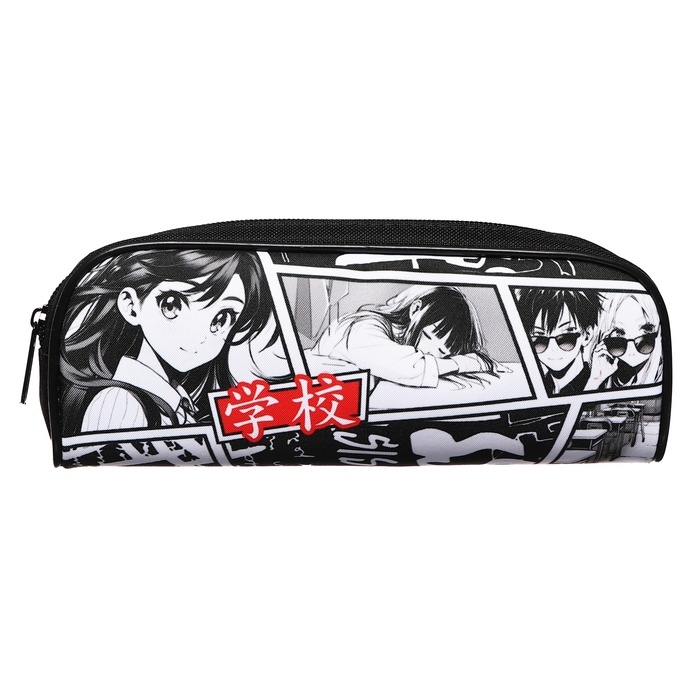 Пенал мягкий, 1 отделение, 80 х 210 х 40 мм, объёмный, Calligrata ПМО 21-20, "Аниме"