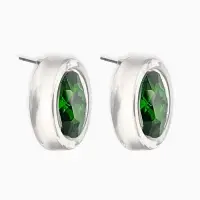 Серьги "Кристалл" круг, цвет прозрачно-зелёный