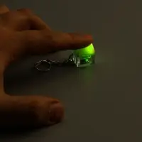 Брелок - антистресс для ключей на карабине &laquo;Кнопка кейкап&raquo;, световой, белый, 2&times;2&times;2.6 см