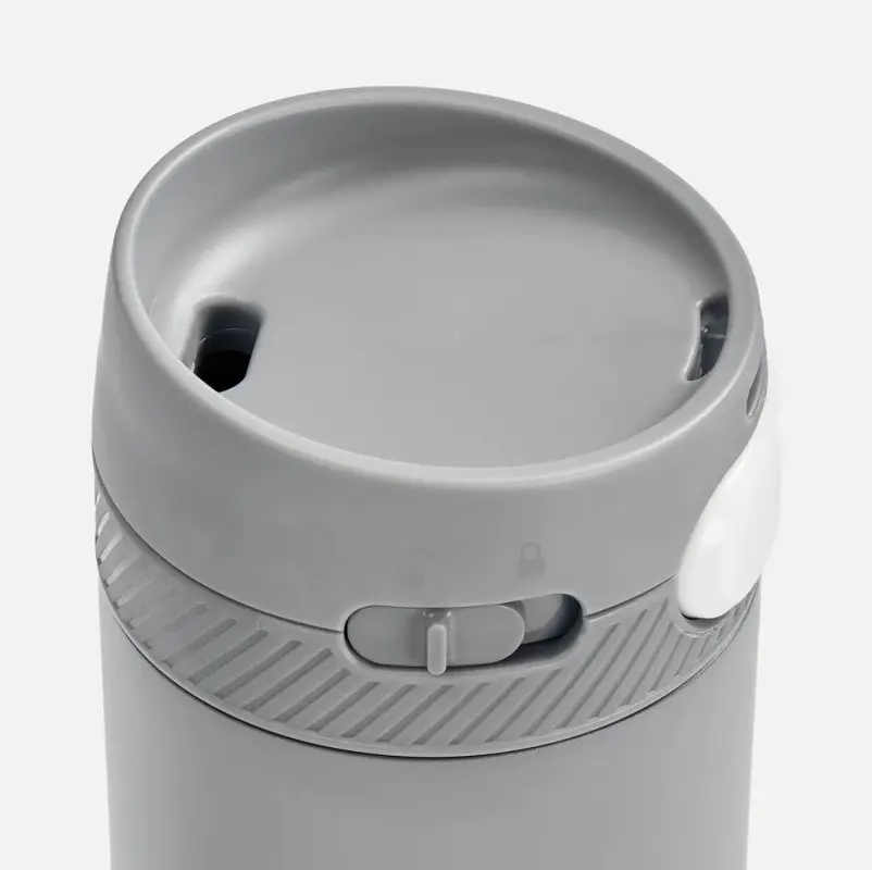 Термостакан X1 с цветной кнопкой, серый с белым