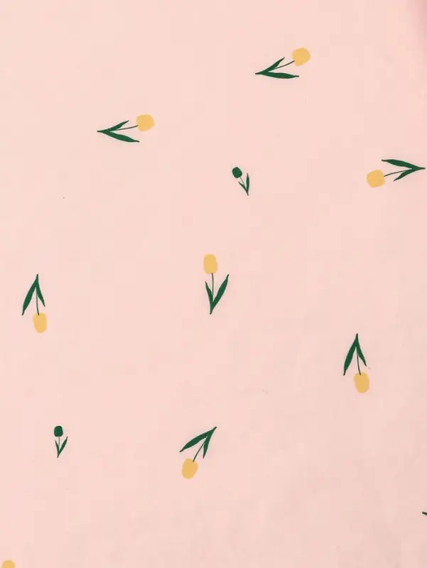 Бумага упаковочная тишью, &laquo;Цветы&raquo;, розовый, 50 см &times; 70 см 17 грамм