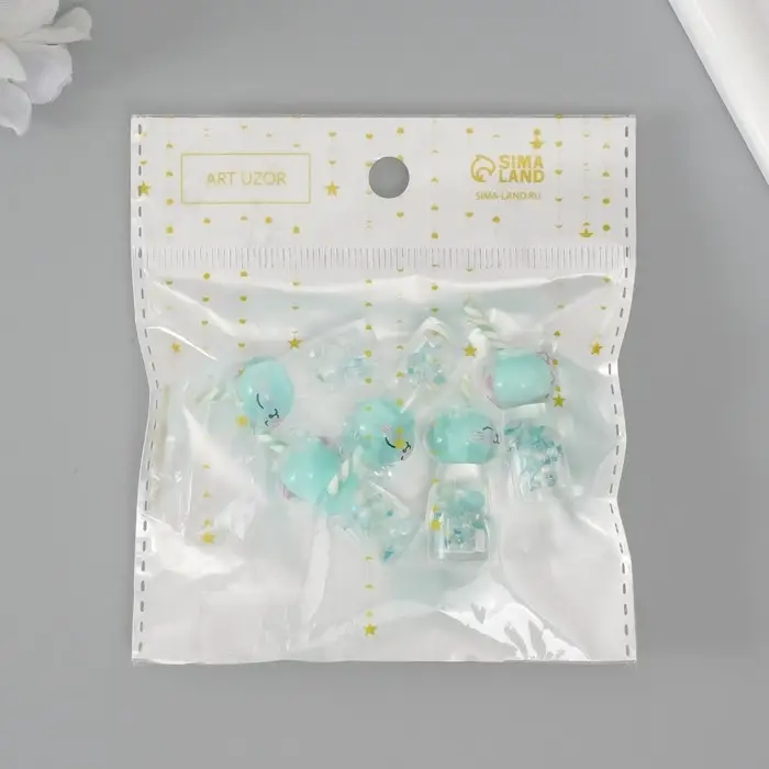 Подвеска для творчества акрил "Коктейль. Мята-кошка" светится в темноте 3,4х1,8х1,8 см