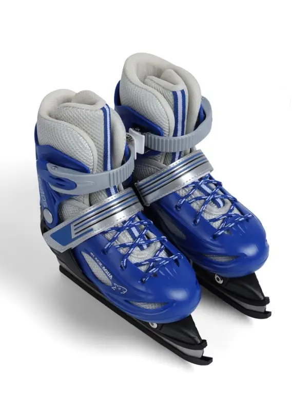 Коньки детские раздвижные BlackAqua, р. 34-37, для фитнеса, синие