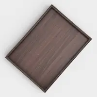 Подносы Доляна, набор 3 шт., 40&times;30 см, 35&times;25 см, 30&times;20 см, дерево, коричневые