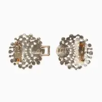 Зажим для кардигана "Ажур", веер, цвет белый в золоте