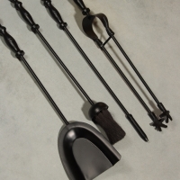 Каминный набор "Дым" сталь, 4 предмета, 14х14х64 см