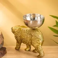 Сувенир с чашей &laquo;Медведь&raquo; 21.5&times;10&times;18.5 см, алюминий