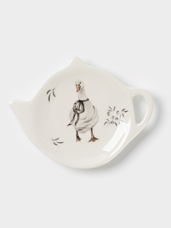 Подставка под чайный пакетик Доляна "Гуси" цвет белый  12х9х1,5 см