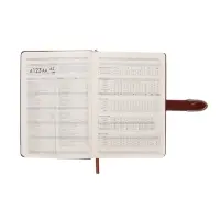 Ежедневник недатированный формат А5, с хлястиком, 112л, линия, пвх, Коричневый