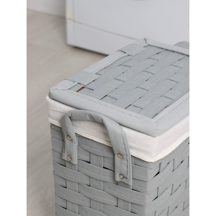 Корзина для белья Доляна &laquo;Плетение&raquo;, 37&times;24&times;42 см, цвет серый