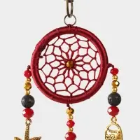 Брелок ловец снов, 17 см, бордовый