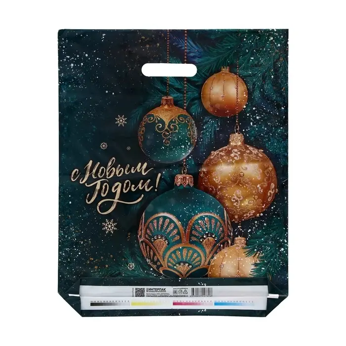 Пакет "Сибирский декор", полиэтиленовый с вырубной ручкой, 38х47 см, 60 мкм