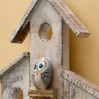 Вешалка "Скворечник с воробьями" дерево Албезия 20х5х35 см