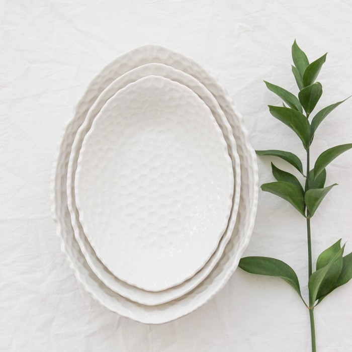 Блюдо керамическое овальное &laquo;Воздушность&raquo;, 600 мл, цвет белый