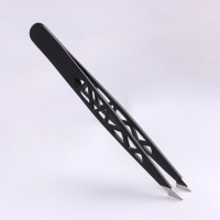 Пинцет &laquo;Геометрия&raquo;, скошенный, заострённый, 9,5 см, цвет чёрный