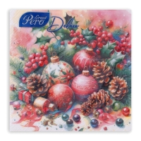 Новогодние салфетки бумажные GrandPero Deluxe &laquo;Этюд&raquo;, 3 слоя, 33х33 см, 20 шт