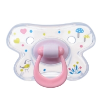 Соска - пустышка силиконовая ортодонтическая &laquo;Зайка&raquo;, от 12 мес., с колпачком, цвет розовый