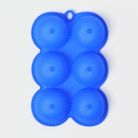 Форма для выпечки &laquo;Купол&raquo;, 25&times;16&times;3,5 см, 6 ячеек (d=7 см), цвет МИКС